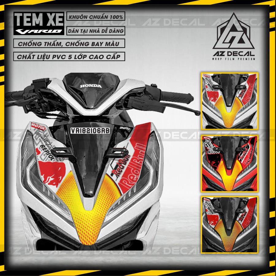 Tem Rời Dán Xe Honda Vario / Click Mẫu Red Bull 01 | VR182106RB | Decal Chế Xe Máy Chất Liệu PVC Cắt Khuôn Sẵn