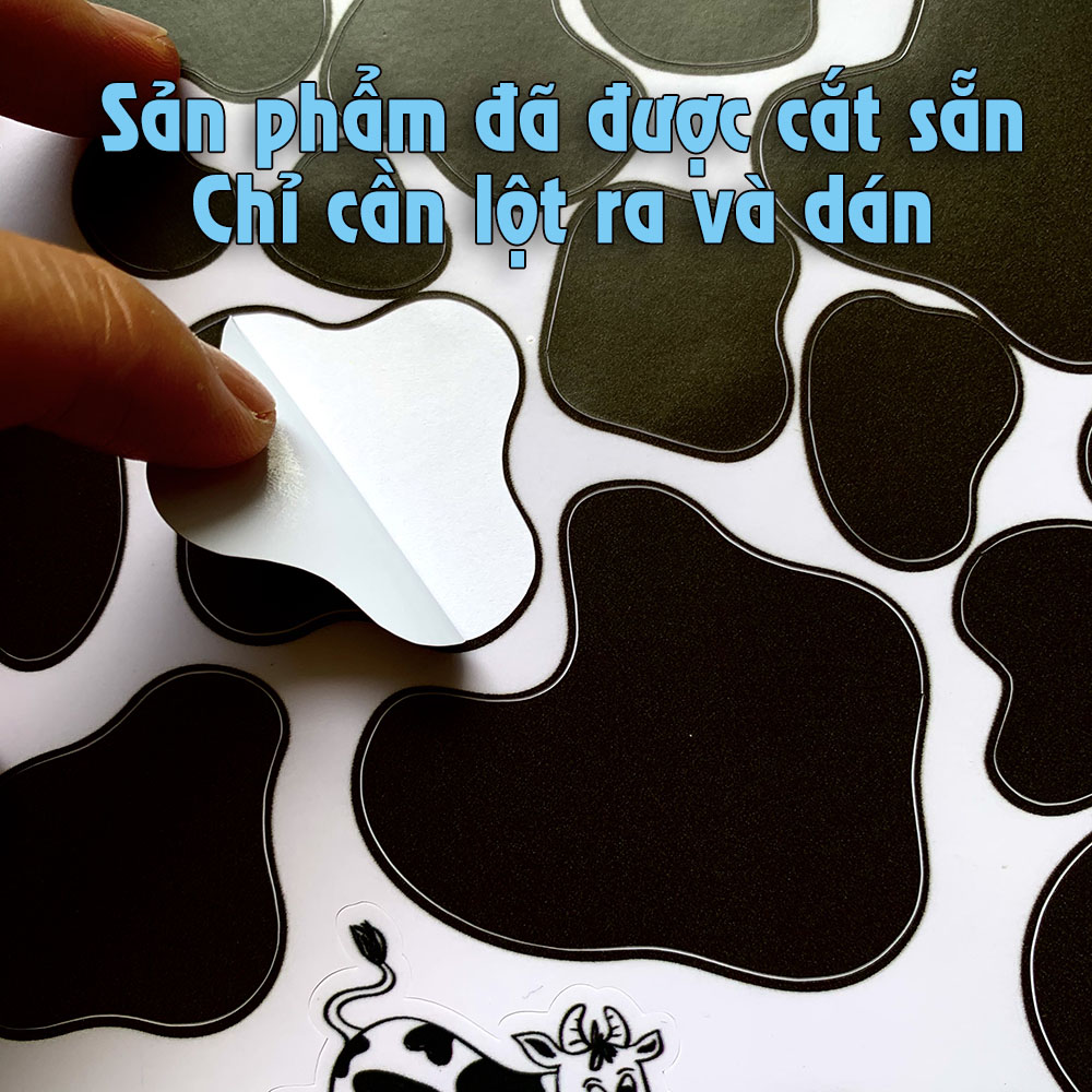 Sticker Họa Tiết Bò Sữa Kích Thước A5 Chất Lượng Cao Chống Nước