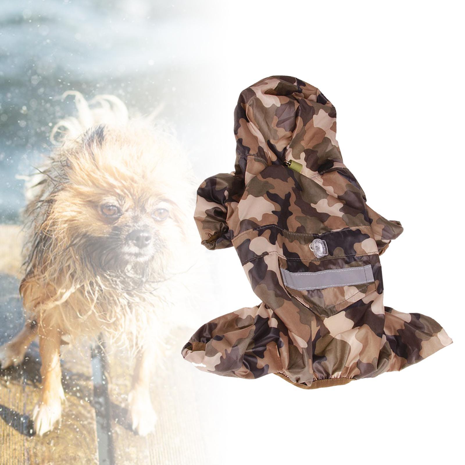 Dog Raincoat Pet Clothing Breathable Hooded Rain Jacket Poncho with Leash