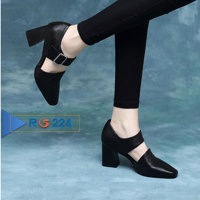 Giày giả boot nữ cao cấp ROSATA RO224 6p gót vuông - HÀNG VIỆT NAM - BKSTORE
