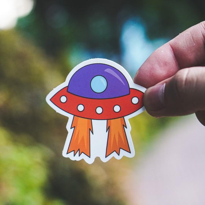 Bộ 50 Sticker VŨ TRỤ, NGÂN HÀ - phong cách chibi sễ thương - dán nón bảo hiểm, ghi-ta, tủ lạnh, máy tính