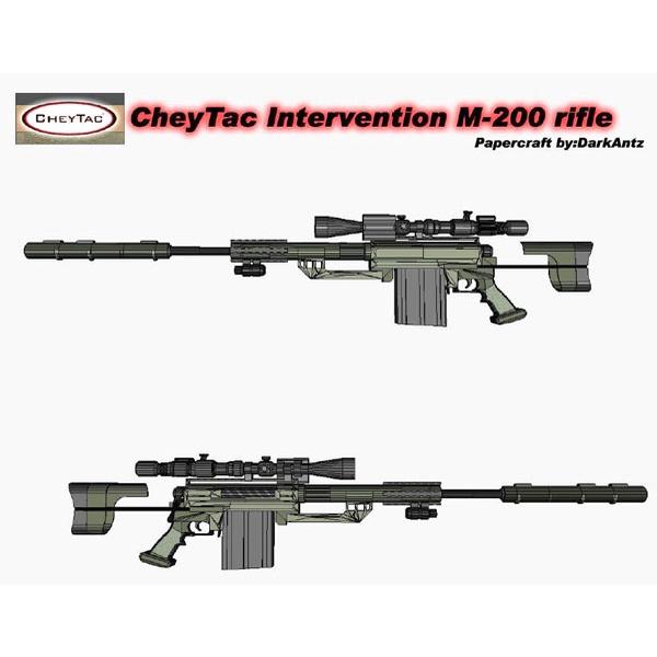 Mô hình giấy 3D mô hình lắp ráp CheyTac M-200 tỉ lệ 1:1