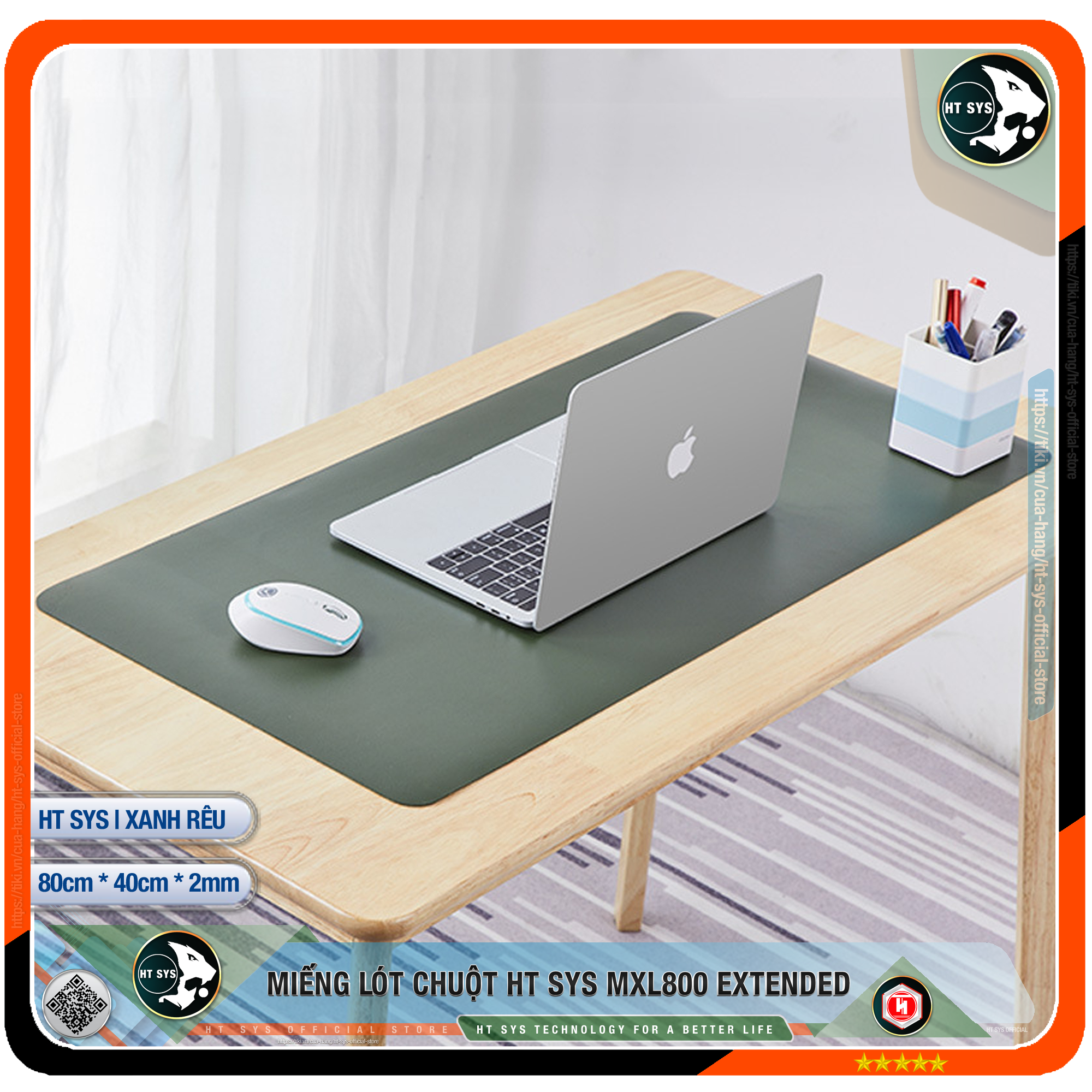 Miếng Lót Chuột HT SYS Desk Pad 80x40 - Hàng Chính Hãng