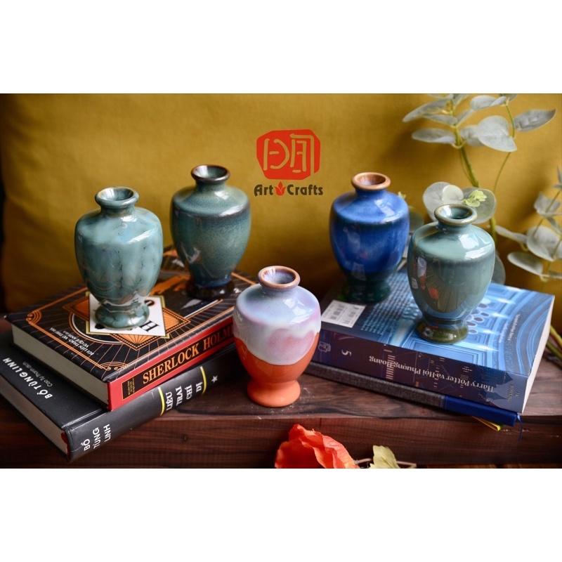 Lọ hoa mini để bàn siêu cute, sứ Bát Tràng. Trang trí kệ treo tường, bàn làm việc, bàn cafe, bàn trà bh20