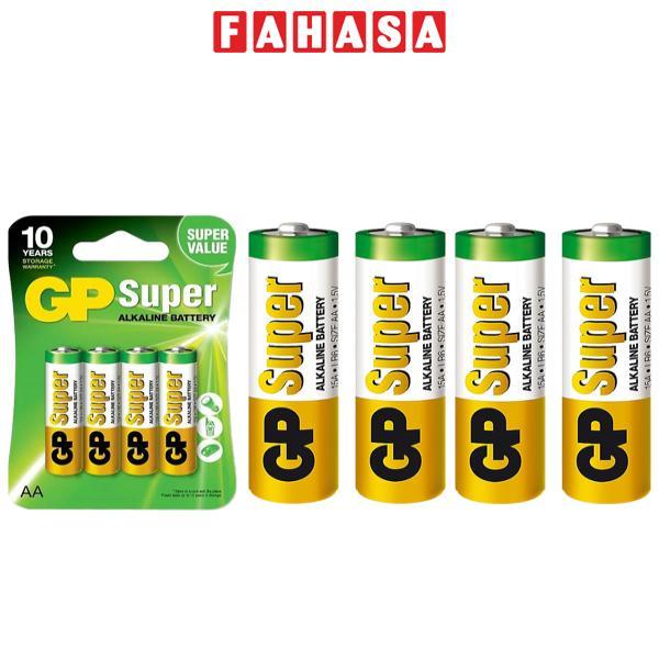 Vỉ 4 Pin Tiểu GP Super Alkaline Battery AA 1.5V - GP 15A-2U4