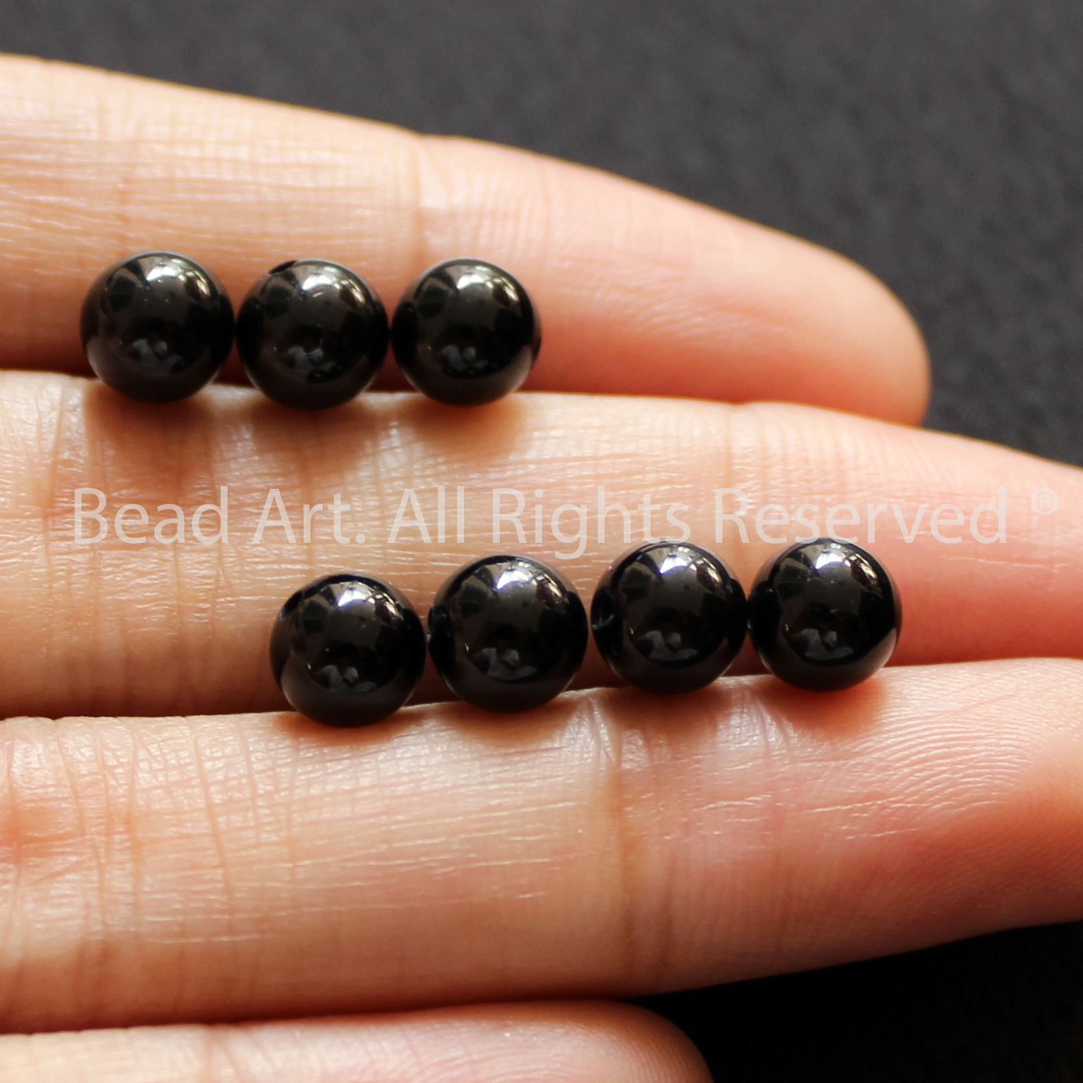 6MM Đá Tourmaline Đen Tự Nhiên Loại A, Mệnh Mệnh Thuỷ, Mộc, Đá Phối Vòng Tay Phong Thuỷ, Chuỗi Hạt - Bead Art