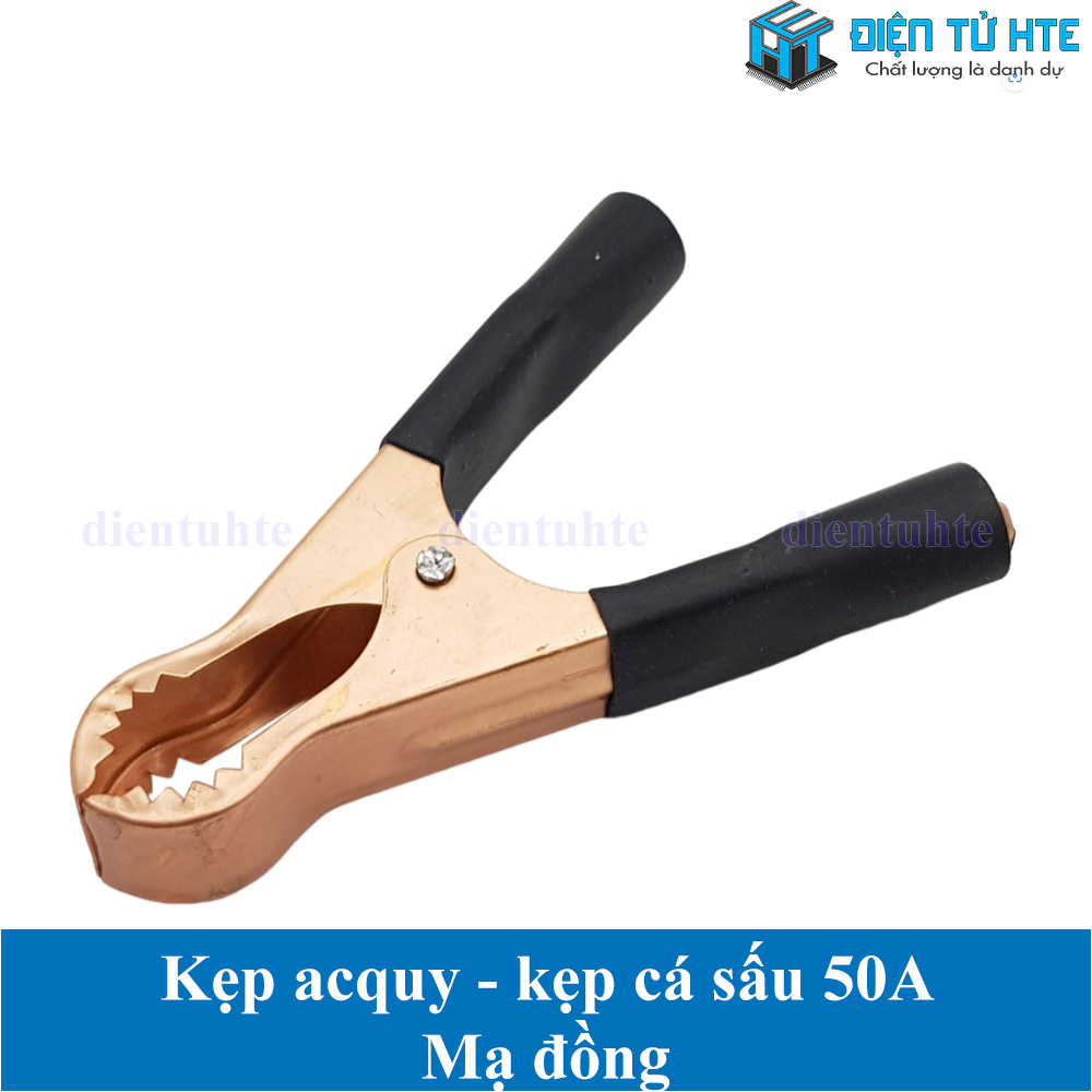 Bộ 2 cái Kẹp cá sấu - Kẹp ắc quy 50A 80mm Mạ đồng