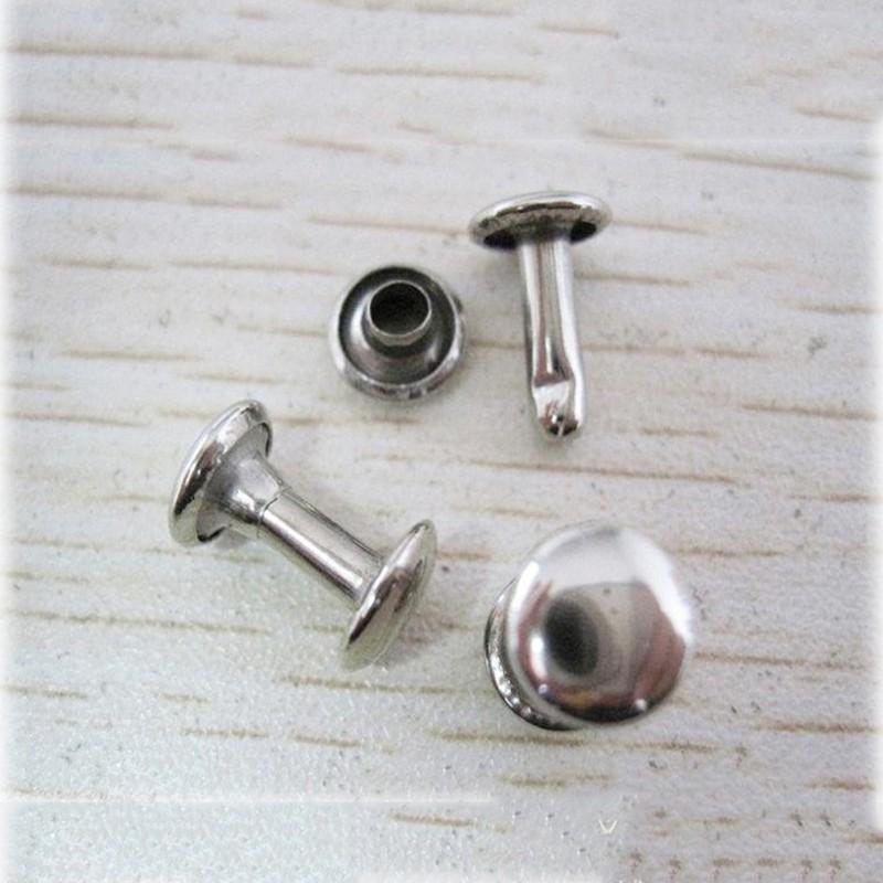 100pcs 6mm Round Mushroom Shaped Metal Rivets DIY Punk Style