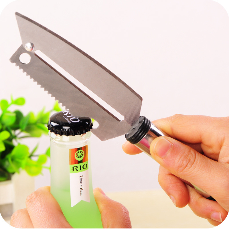 Kéo Đa Năng Rồng Phụng Cán Vàng Thép Trắng + Kèm 1 Dao bào rau củ