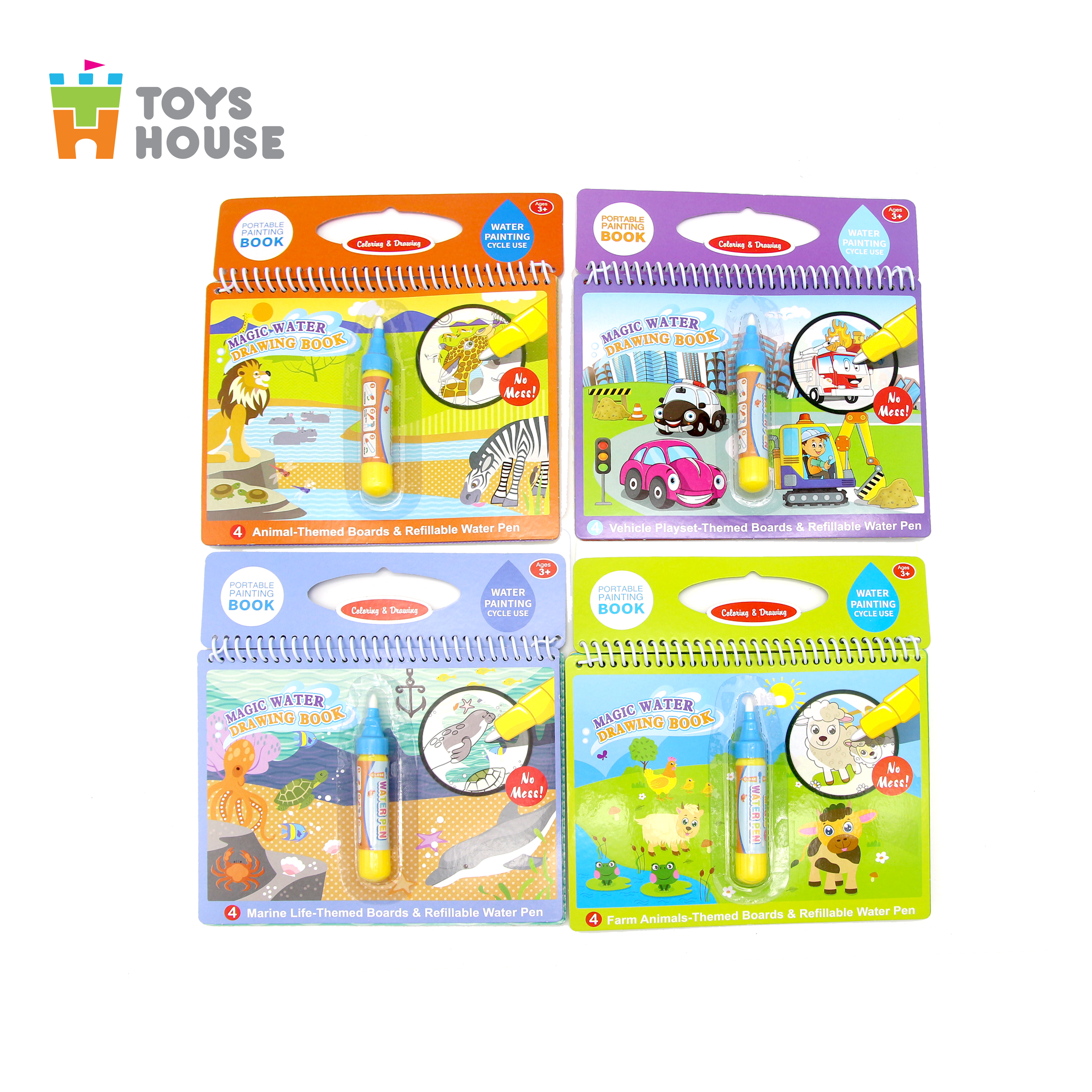 Sách tô màu bút nước thần kỳ Toys House size 29 - Kèm bút nước