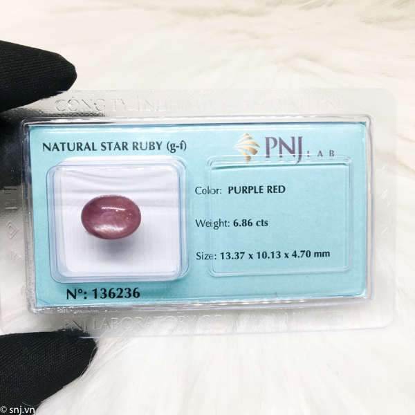 Viên ruby sao oval 6.86ct 136236