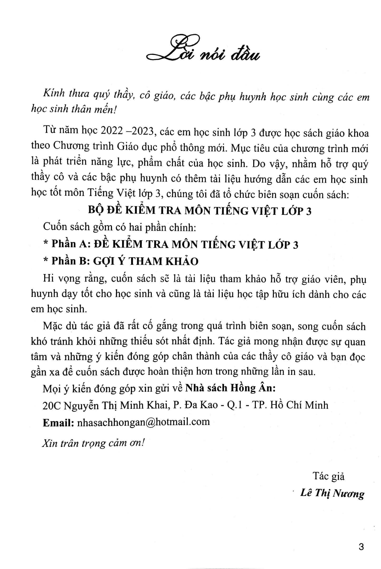 Bộ Đề Kiểm Tra Môn Tiếng Việt Lớp 3