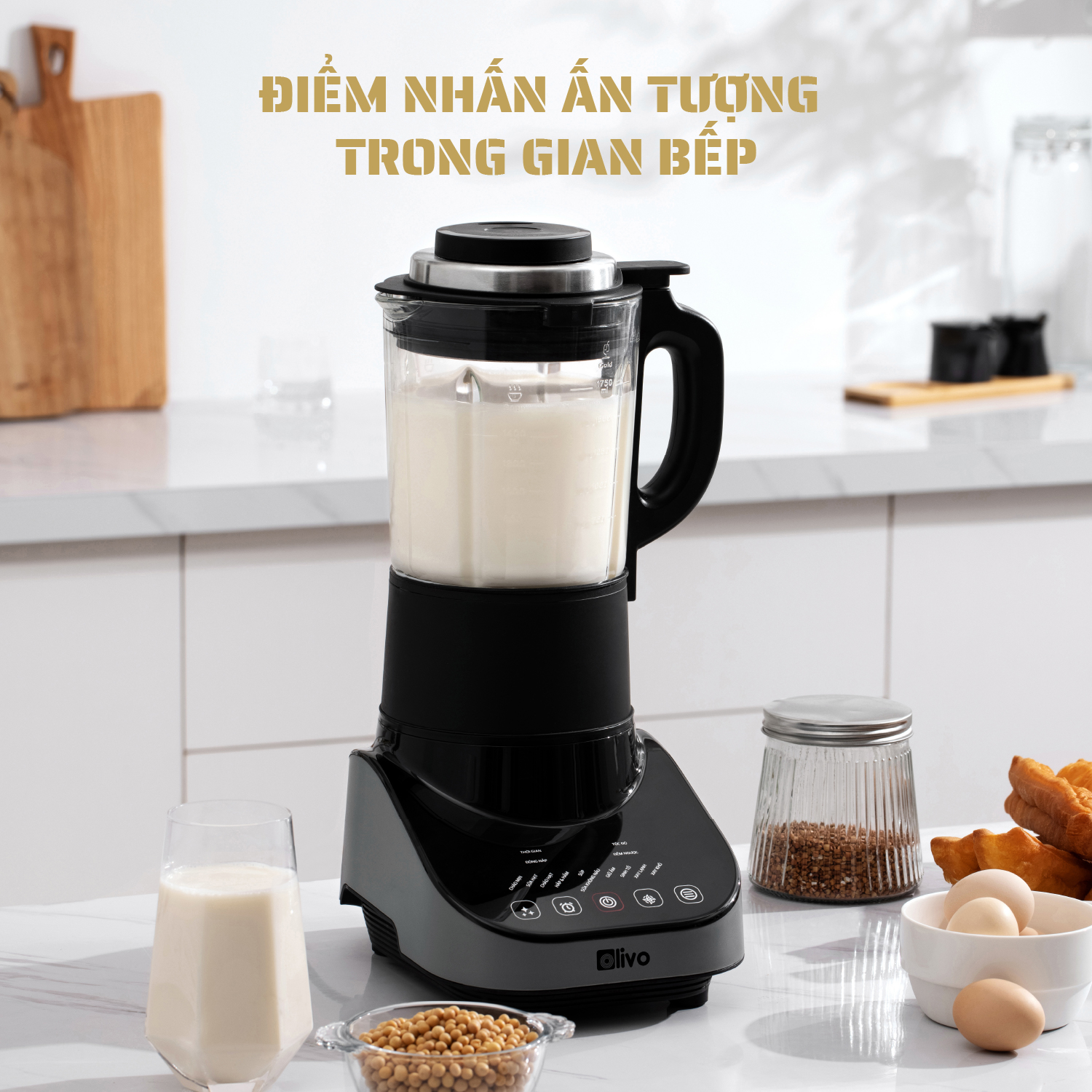 Máy Làm Sữa Hạt OLIVO CB20 - Máy Xay Nấu Đa Năng Độ Ồn Thấp - Chống Trào Tuyệt Đối - Vệ Sinh Khử Khuẩn - Chống Dính Gốm - Hàng Chính Hãng