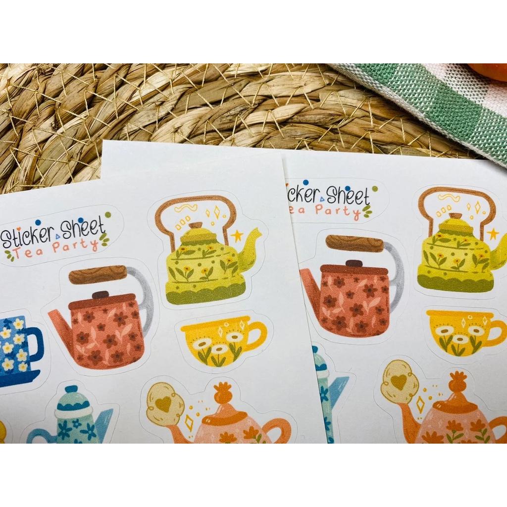 Sticker sheet tea party - chuyên dán, trang trí sổ nhật kí, sổ tay | Bullet journal sticker