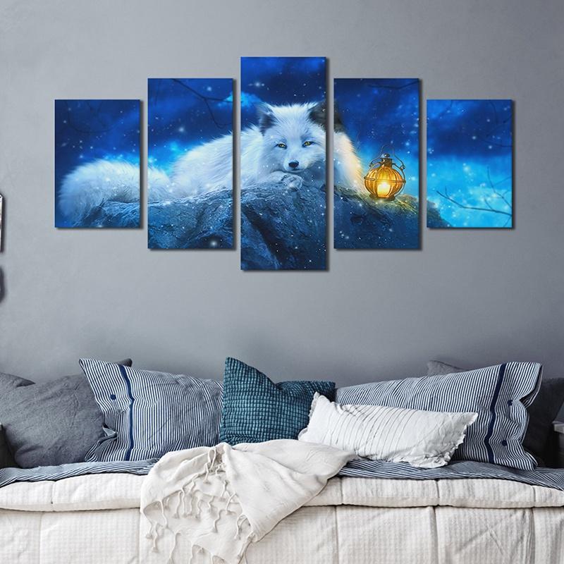 5 Panels Modern Canvas Wall Hanging Picture Printing Art Oil Home Decor Unframed HB