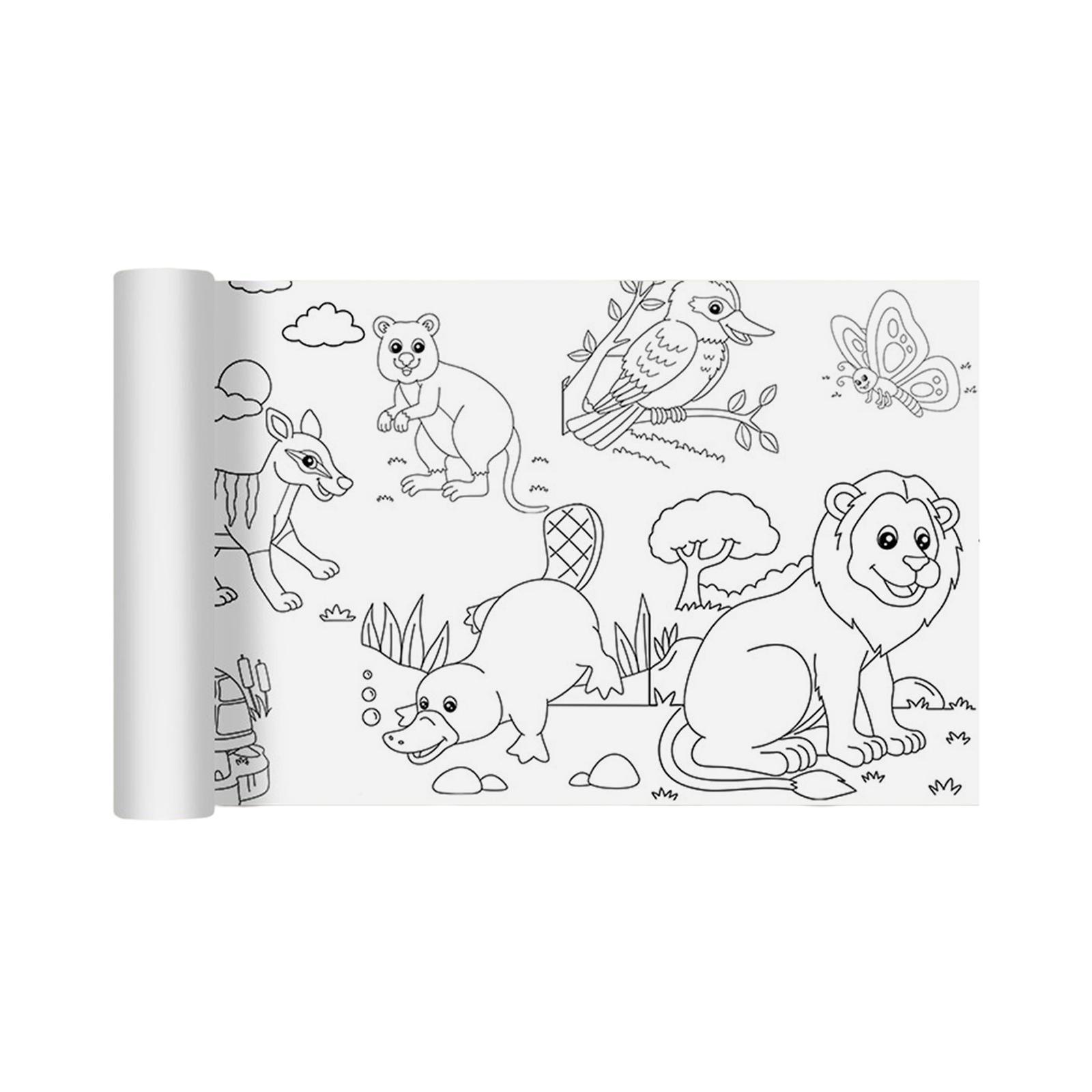 Large Children Colouring Roll Arts Crafts Activity Coloring Book Paper Watercolor Wall Sticker Theme Scene Color Filling Paper for Classroom