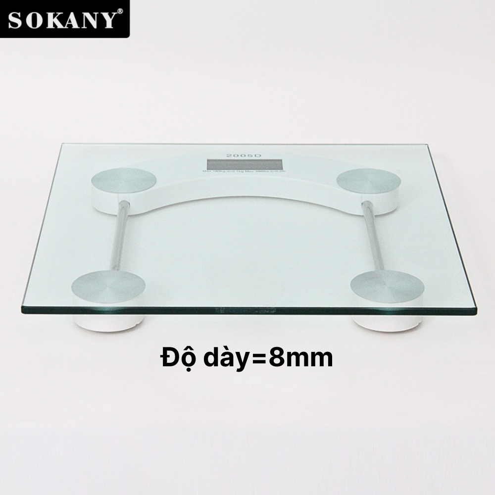 Cân điện tử sức khoẻ SOKANY mặt kính trong suốt chịu lực đến 180kg SK-19030 - HÀNG CHÍNH HÃNG