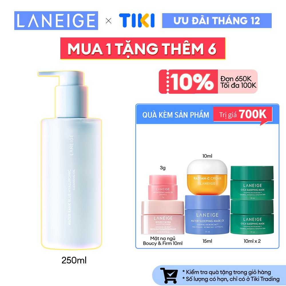 Dầu Tẩy Trang Dưỡng Ẩm Laneige Water Bank Blue Ha Cleansing Oil 250Ml