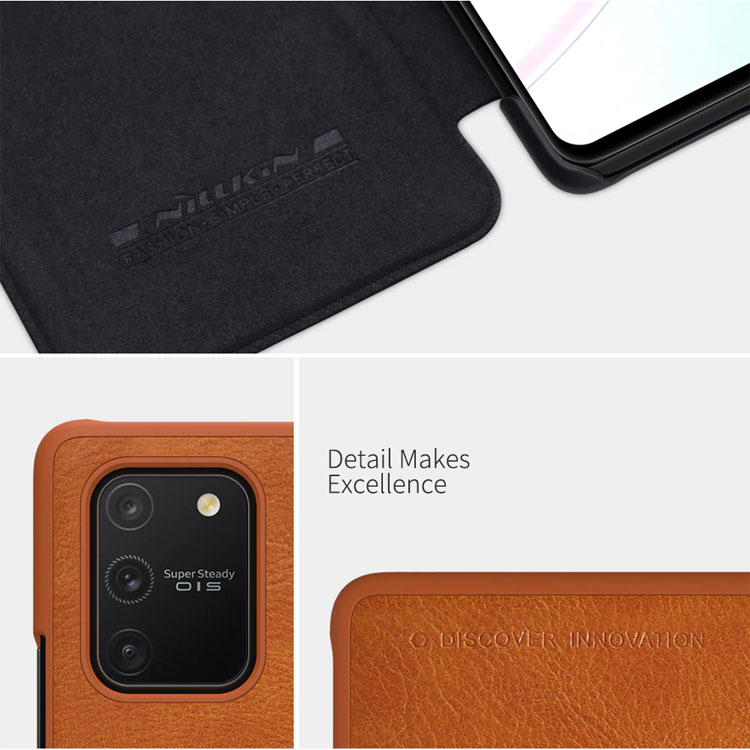 Bao da dành cho Galaxy S10 Lite Nillkin Qin - hàng chính hãng