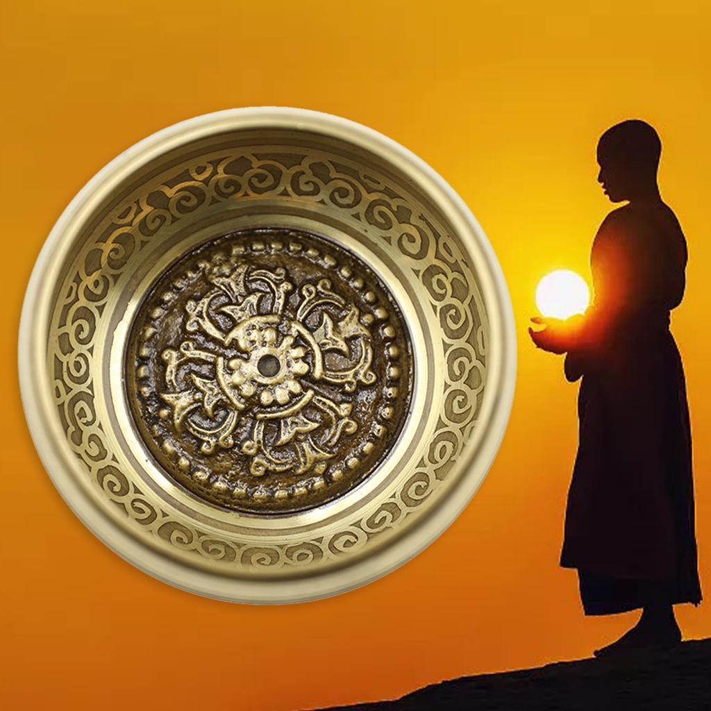 Set Meditation Sound Bowl Relaxation Brass Six Character