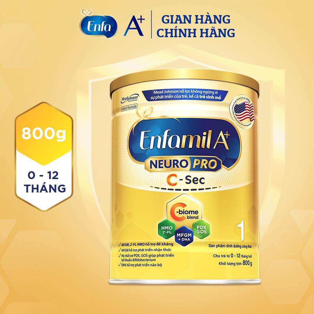 Sản phẩm dinh dưỡng công thức Enfamil A+ NeuroPro 1 C-Sec 800g