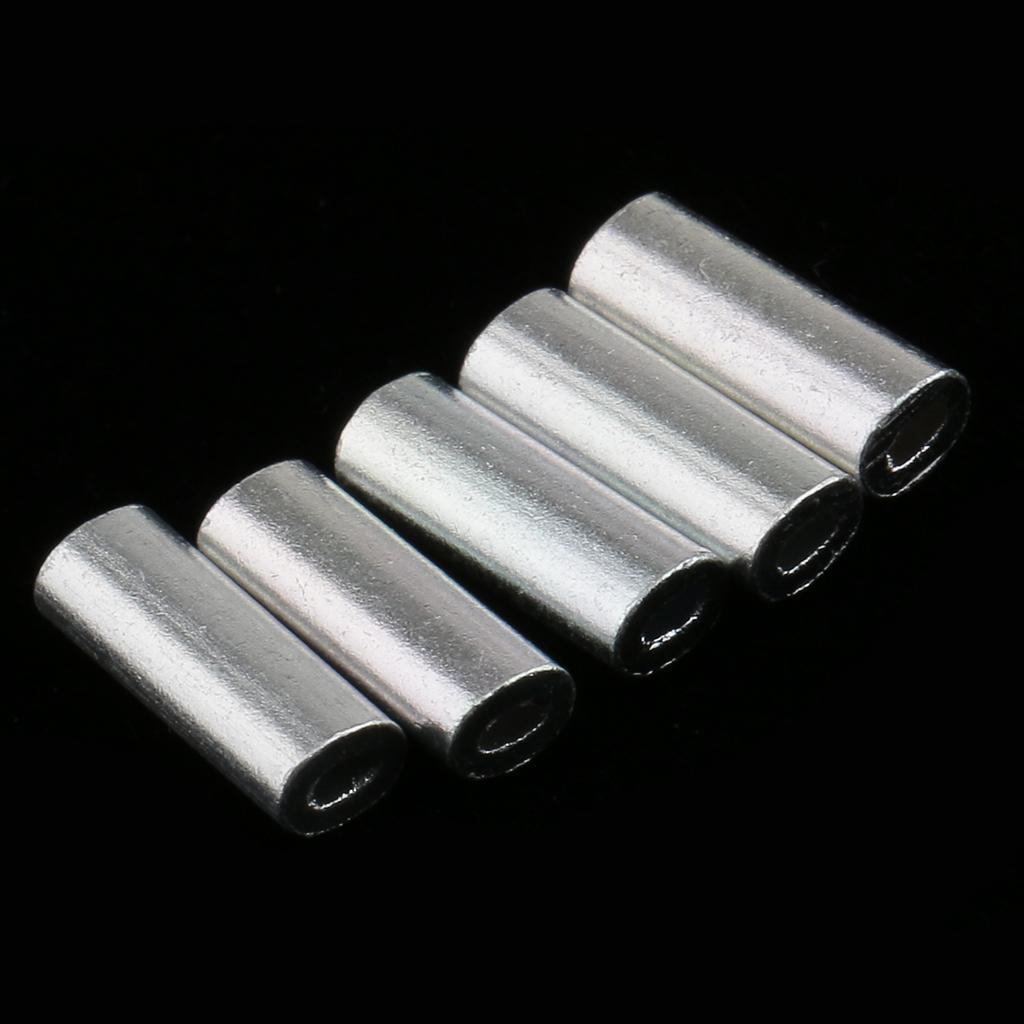 Pack of 200 Pieces Fishing Wire Single Barrel Crimp Sleeves, Fishing Line Leader Rigging Tackle Wire Rope Clips Tube Connector