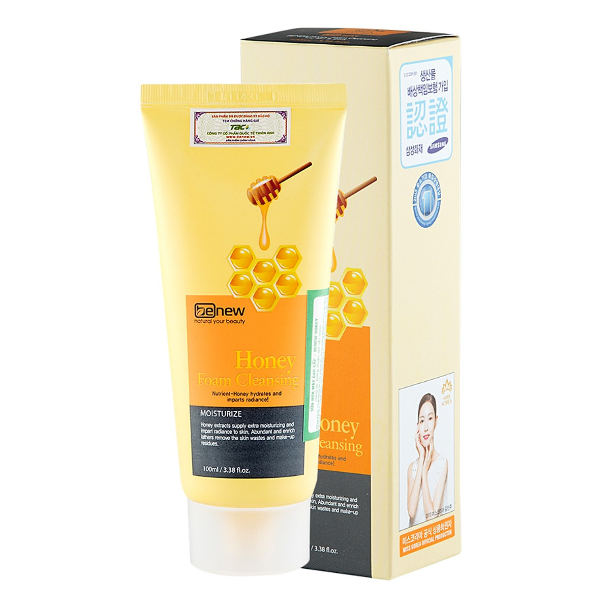 Sữa rửa mặt mật ong sạch nhờn ngừa mụn cao cấp Hàn Quốc Benew Honey Foam Cleansing (100ml) – Hàng Chính Hãng