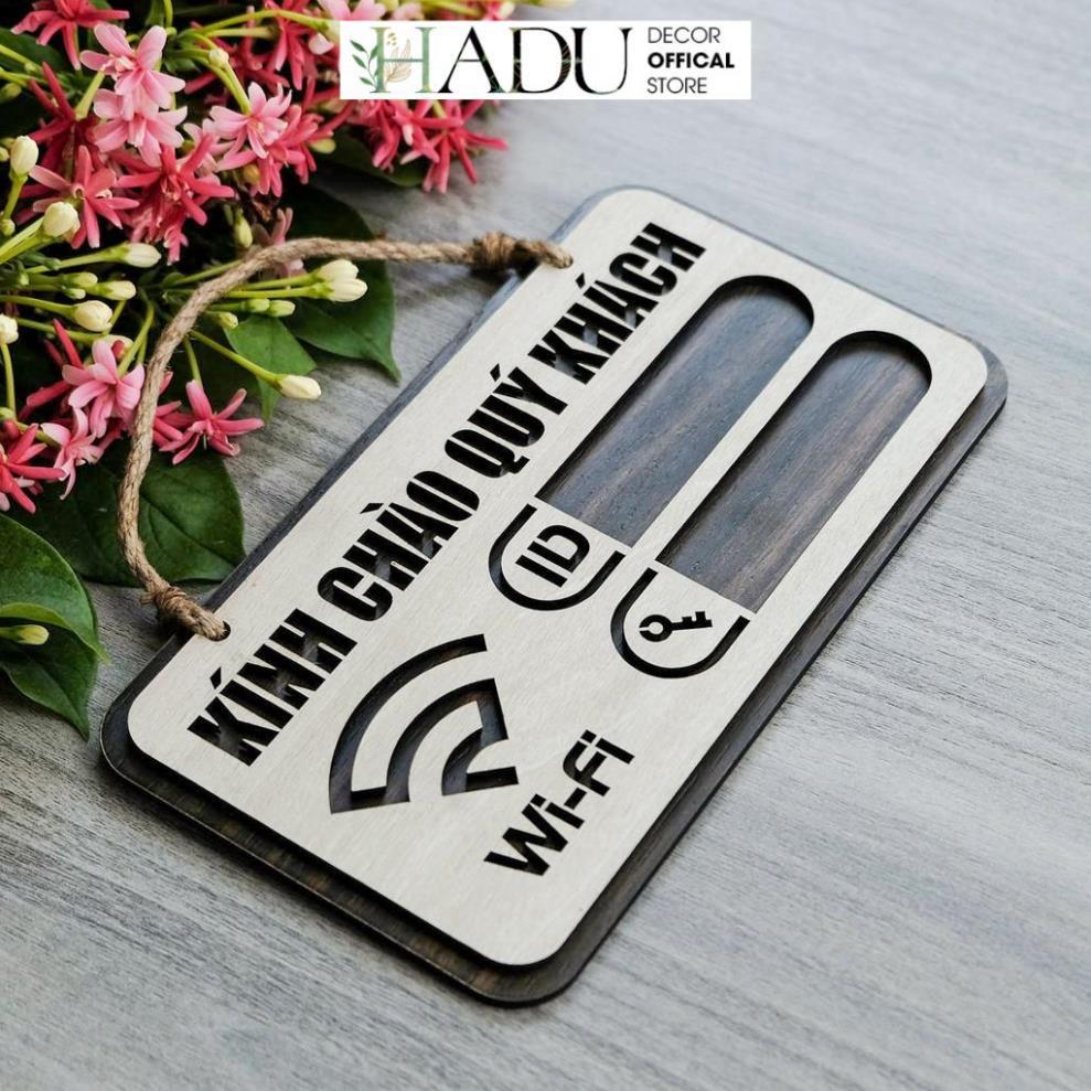 Bảng gỗ treo trang trí ghi wifi pass - Mẫu TW02 - HaduDecor