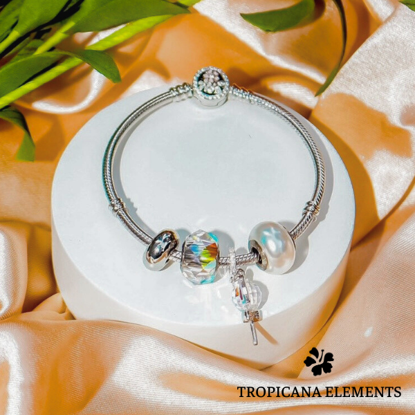 Vòng Tay Tropicana Phối Charm Swarovski Pha Lê Kẹo Ngọt Ngọc Trai