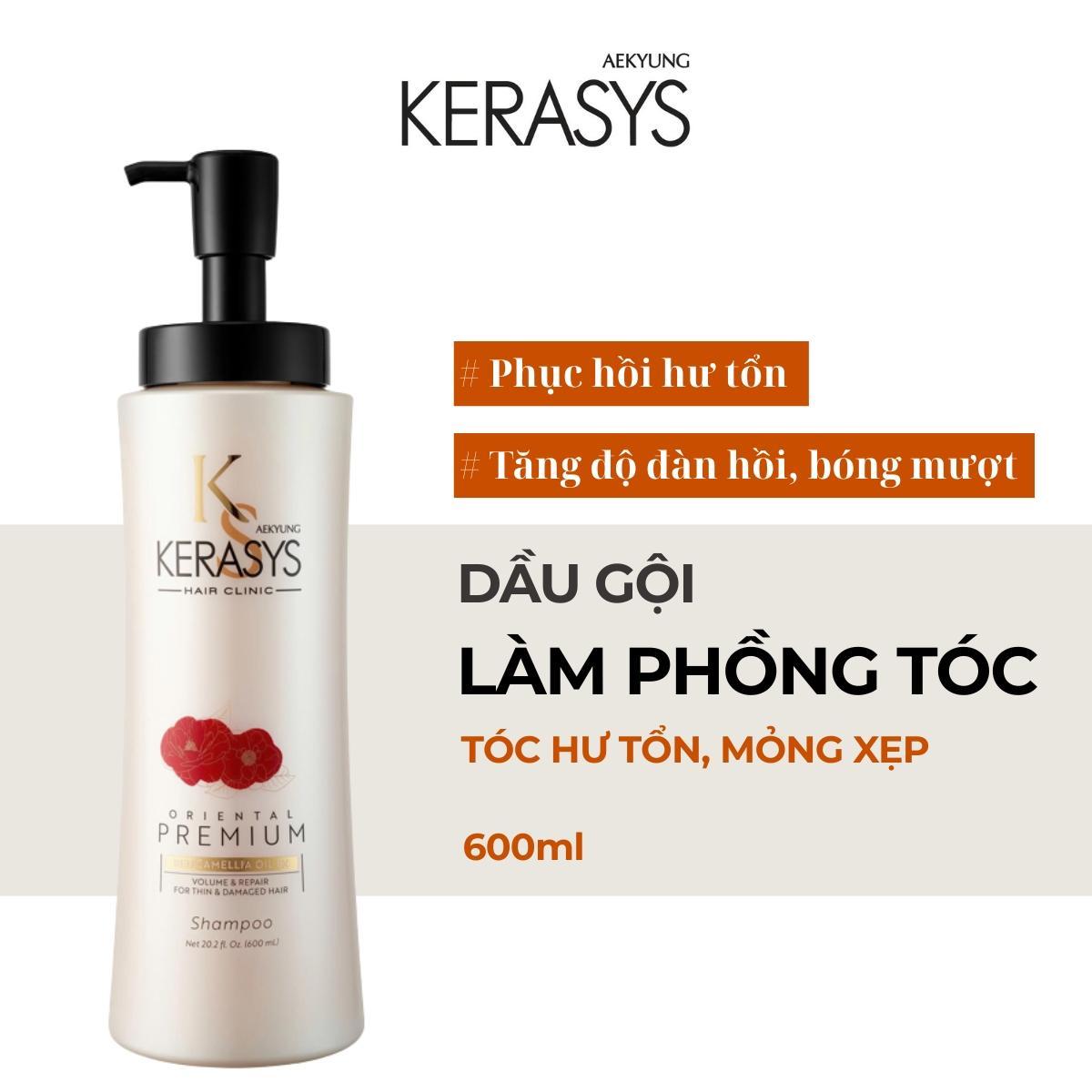 Dầu gội Aekyung Kerasys Oriental Premium Red Camellia EX Volumizing Repair Shampoo (Dưỡng tóc bồng bềnh - Dành cho tóc hư tổn, mỏng xẹp) 600 ml