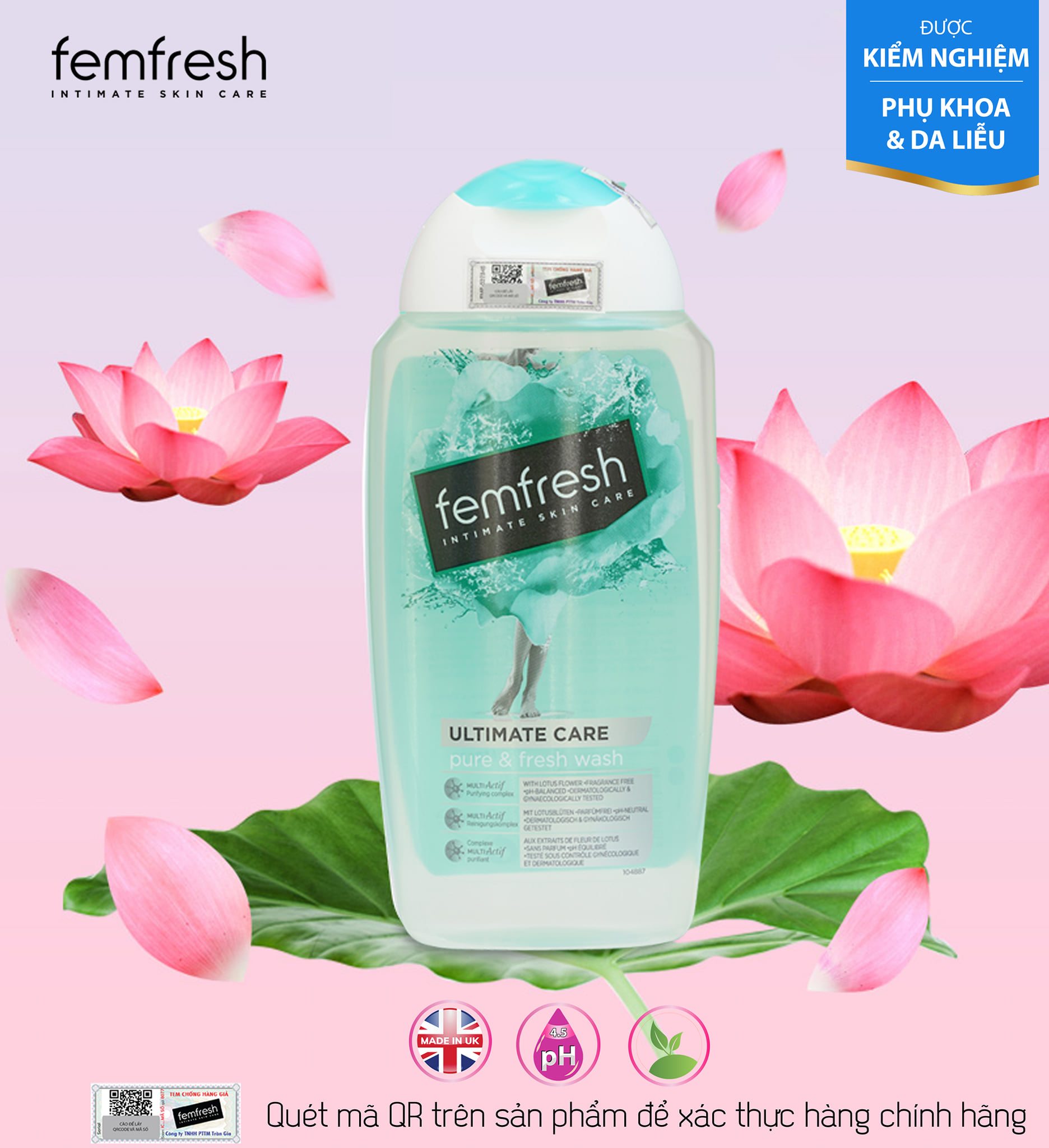 Dung dịch vệ sinh cho cả nữ và nam Femfresh Anh giúp làm sạch sẽ, thơm mát, ngăn ngừa viêm, ngứa, nấm phụ khoa - OZ Slim Store