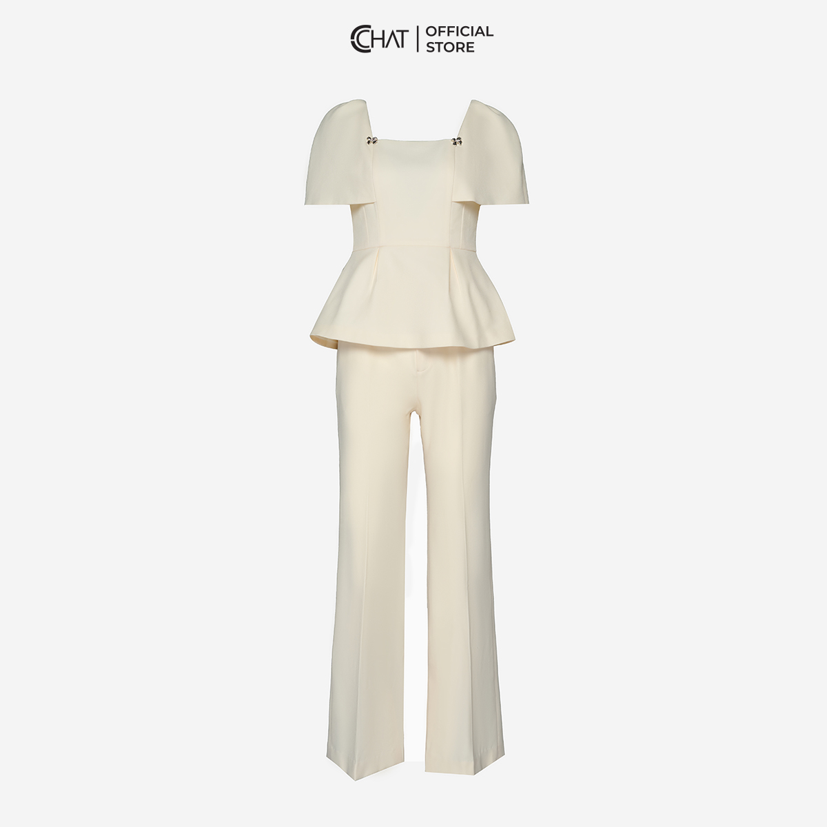 Set Đồ Nữ  Áo Peplum Quần Ống Vẩy Chất Tuytsi Cao Cấp Mềm Mịn 53BNS2001ET