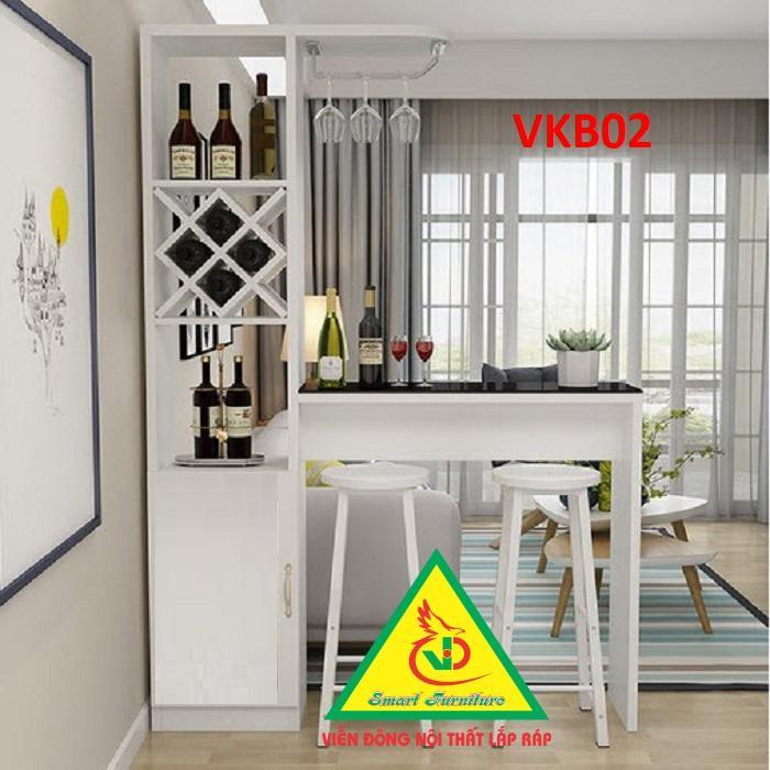 Quầy bar, quầy bar mini ,quầy bar nhà bếp kết hợp tủ rượu VKB02 - Nội thất lắp ráp Viendong Adv