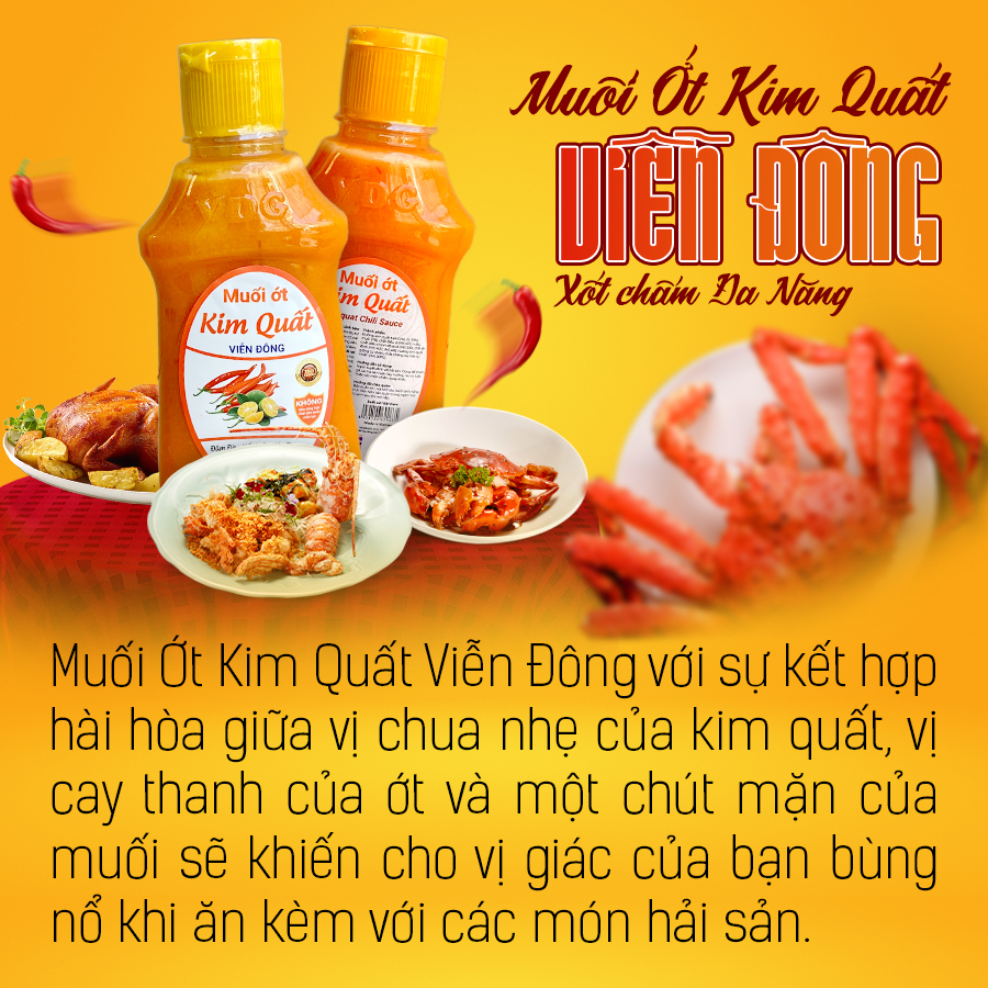 Muối ớt kim quất Viễn Đông 300g (Xốt chấm)-vị chua cay chấm hải sản, đồ nướng BBQ, rau củ luộc