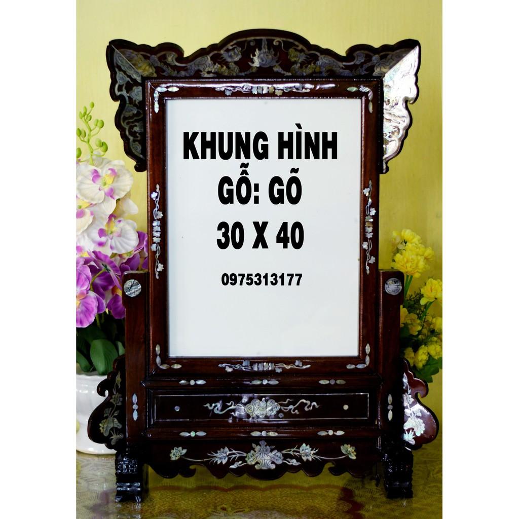 KHUNG HÌNH GỖ GÕ 30 X 40