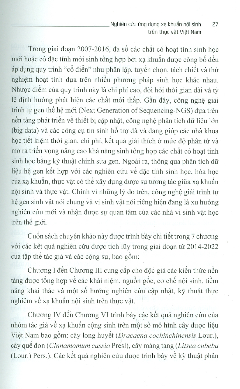 Nghiên Cứu Ứng Dụng Xạ Khuẩn Nội Sinh Trên Thực Vật Việt Nam (Bìa Cứng)