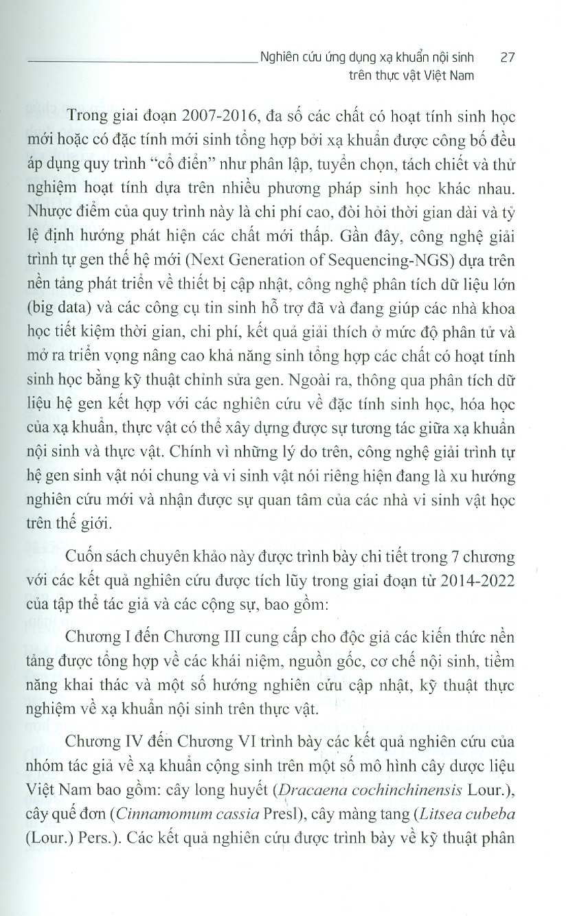 Nghiên Cứu Ứng Dụng Xạ Khuẩn Nội Sinh Trên Thực Vật Việt Nam (Bìa Cứng)