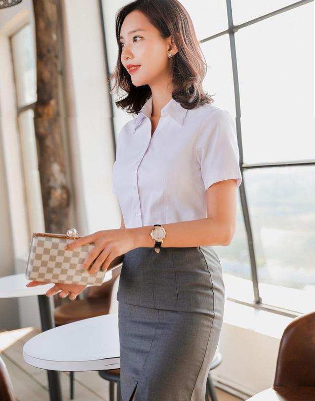 Sơ mi công sở cổ bẻ giản đơn DVS25