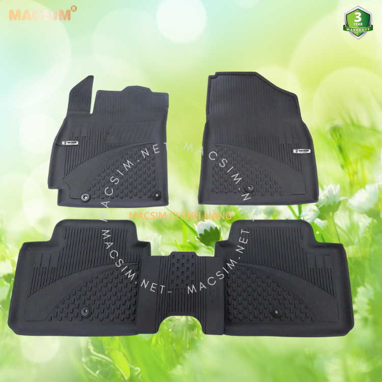 Thảm lót sàn ô tô nhựa TPE Silicon Hyundai Elantra 2023+ Black Nhãn hiệu Macsim