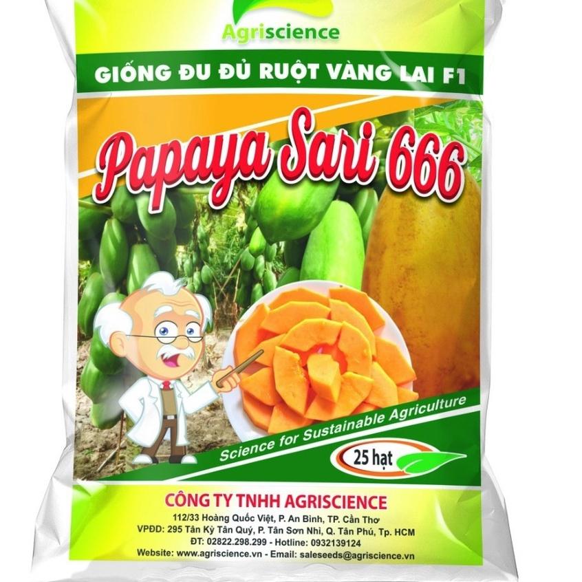 Hạt Giống đu đủ ruột vàng lai F1 - Papaya Sari 666