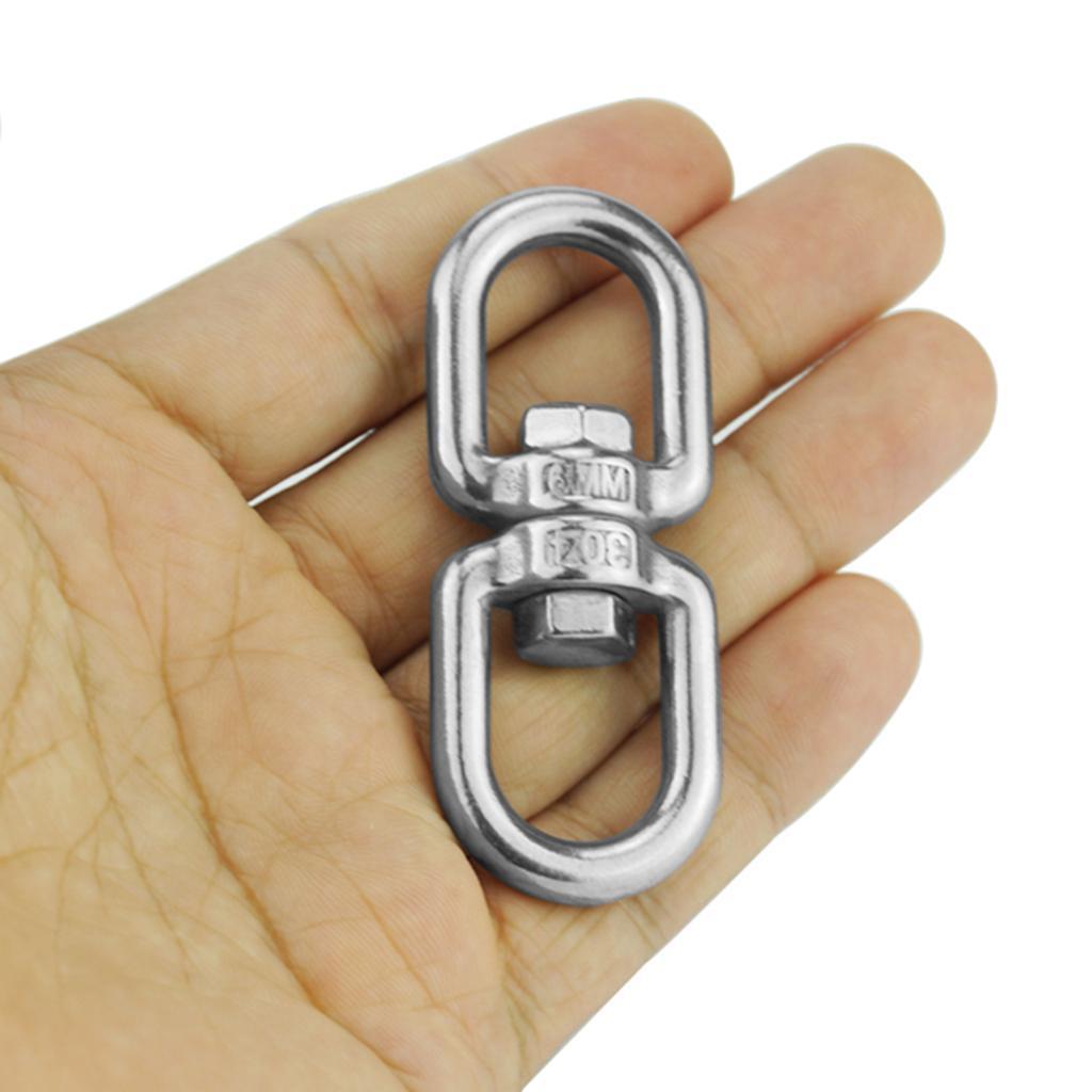 2X 2pcs Outdoor Stainless Steel Hook Climbing Hiking Carabiner Survival