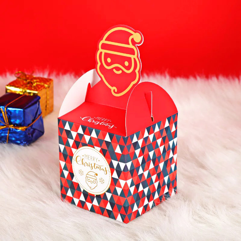 Hộp quà Noel, Hộp quà giấy Giáng Sinh nắp hộp hình 3D nhiều màu sắc tươi sáng đáng yêu – SG011