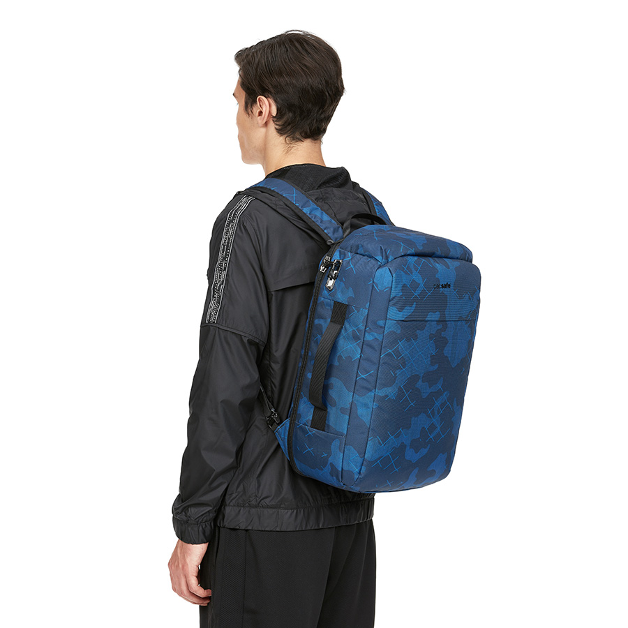 Balo Pacsafe Vibe 28L PACSAFE - ÚC : Hệ thống khóa kéo có thể khóa chống cắt trộm Dây đeo chống cắt, có thể neo vào một vật cố định để bảo vệ túi