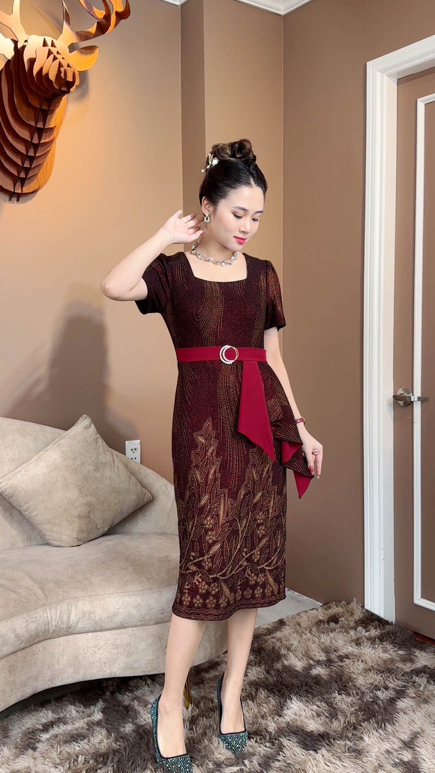 Đầm Trung Niên [ Linh Trà ] (VIP 32) Trẻ Trung Thiết Kế Trang Nhã Thanh Lịch Bigsize Đi Làm Đi Tiệc Cho Bà Cho Mẹ U50