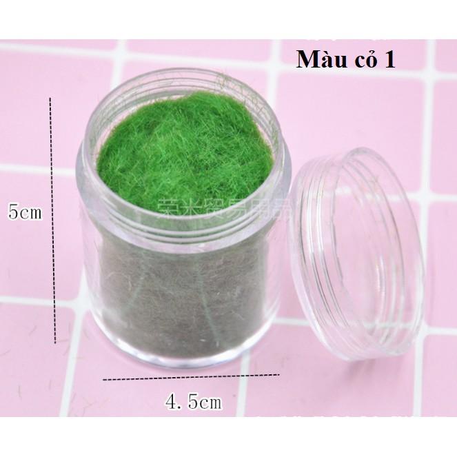 Bột sợi nhựa màu lọ 10gram mô phỏng tuyết, màu cỏ cây xanh trang trí tiểu cảnh, sa bàn, DIY