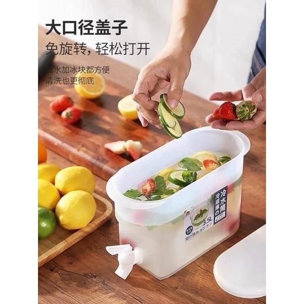 Bình đựng nước có vòi 3,5l-BÌNH  ĐỰNG NƯỚC PHA TRÀ,NƯỚC TRÁI CÂY ĐỂ TỦ LẠNH CÓ VÒI 3,5l