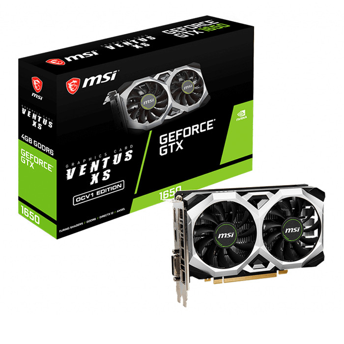 Card màn hình MSI GeForce GTX 1650 D6 VENTUS XS OC 4GB GDDR6 - Hàng Chính Hãng