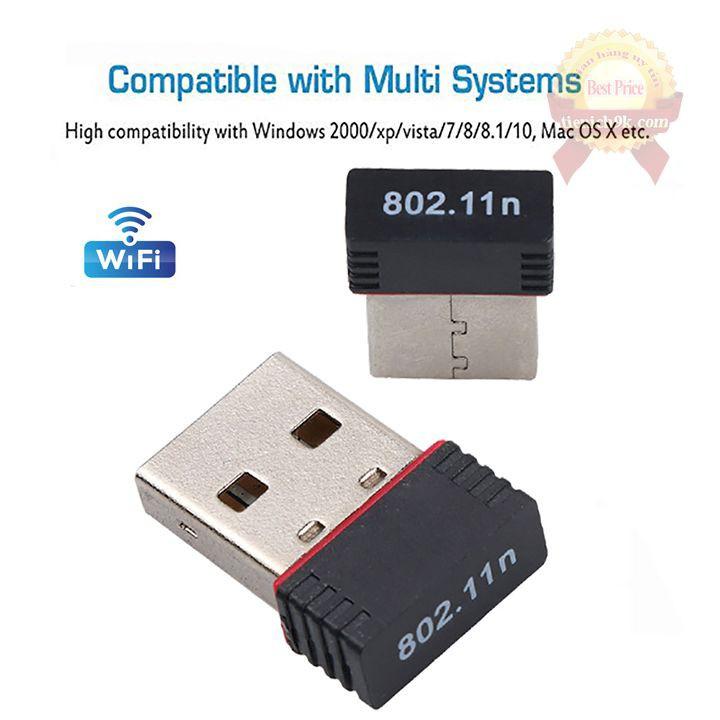 USB thu sóng wifi 802.11 NANO Không Anten cho pc laptop điện thoại tốc độ 150Mbps