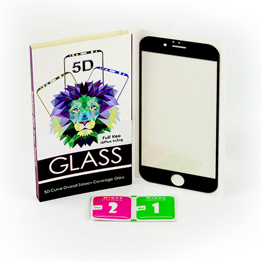 Miếng Dán Cường Lực Bảo Vệ Màn Hình Toàn Diện Cho Iphone 6 Plus_6s Plus - Full Màn Hình - Màu Đen - Hàng Chính Hãng