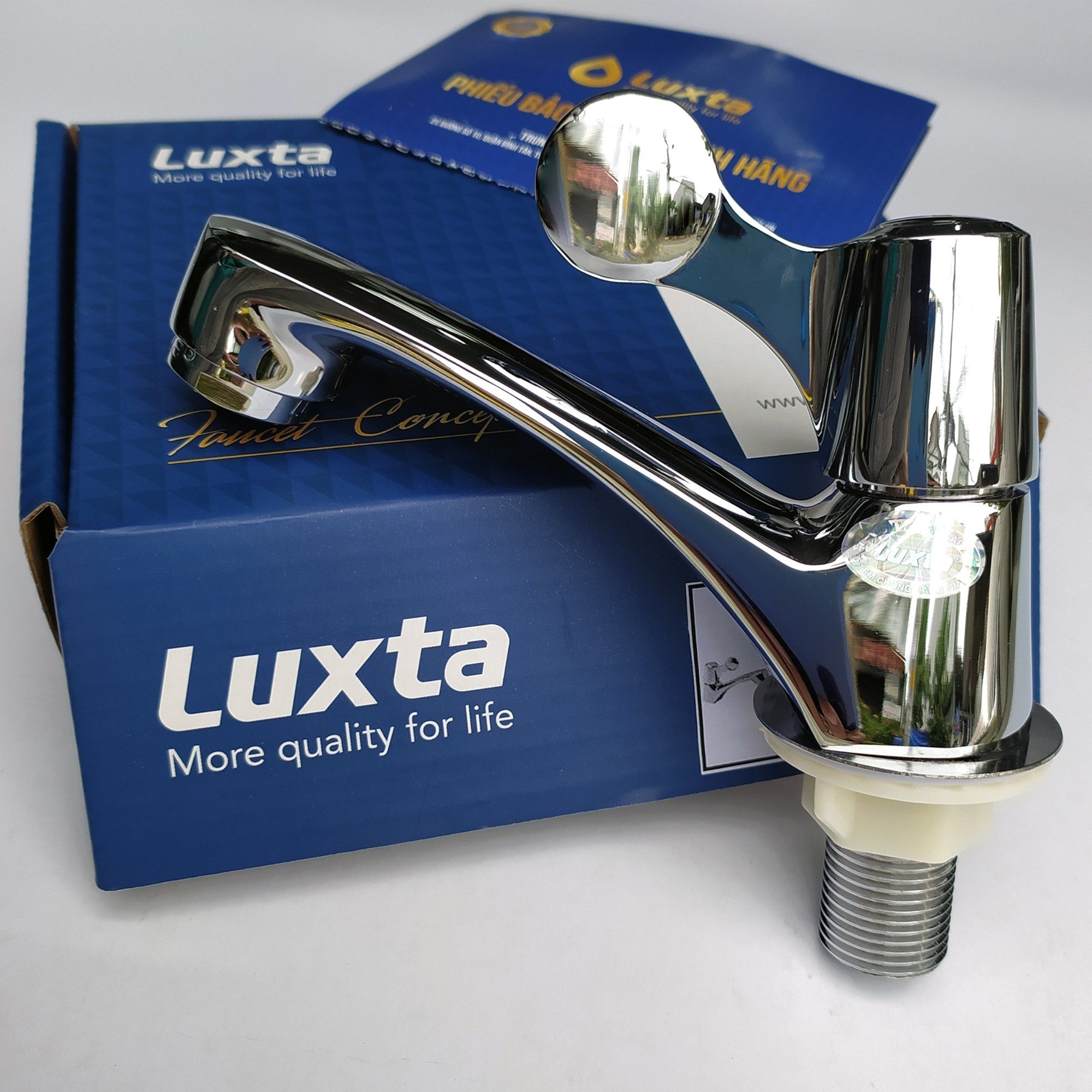 Vòi Lavabo Lạnh Đồng Thau Mạ Crome LUXTA L1103